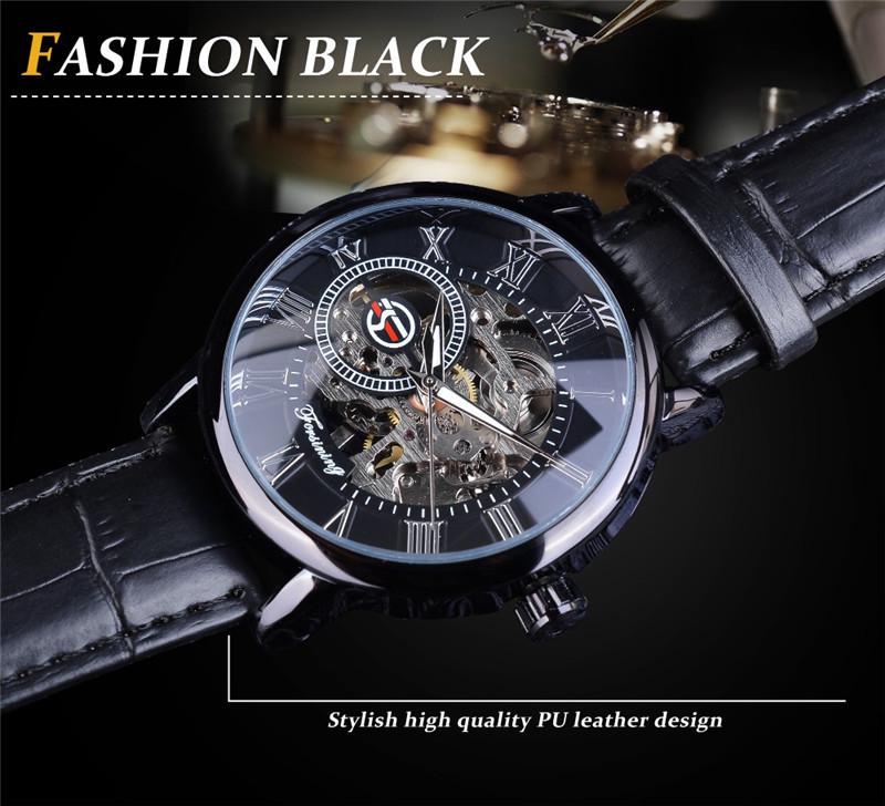 Forsining Men's Retro Skeleton Mechanical Watch
