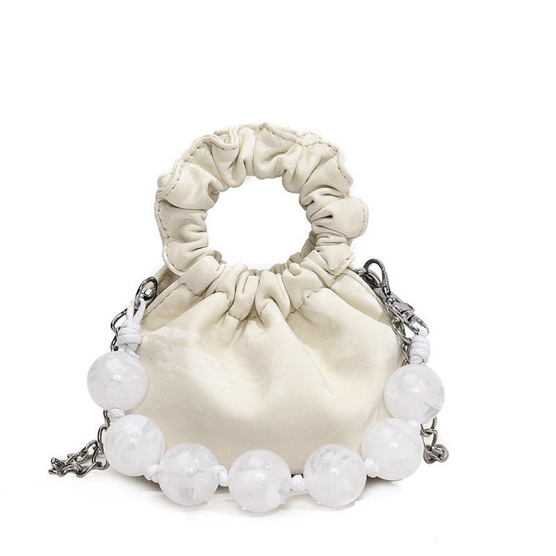 Стильная бархатная сумка через плечо  Облако  для детей с жемчугом и дышащим дизайном белый