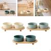 Cat Bowls Ceramic Stoneware Pet Bowl Dish Dog Elevated for Gift
