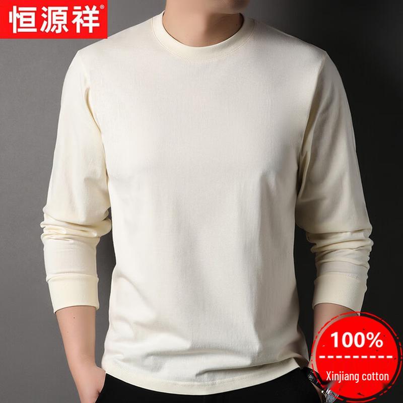 

Hengyuanxiang Men s Xinjiang Cotton Long Sleeve T-Shirt 56