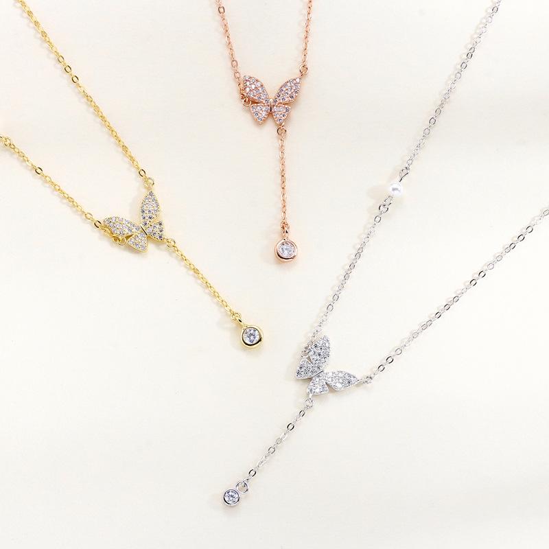 Butterfly Mori Tassel Necklace Women's Pendant Accessories Ins Women's Versatile Jewelry
