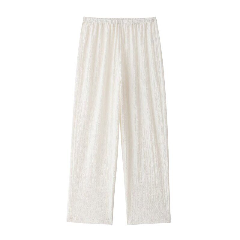 Fashion Style 2024 Summer New Arrival Women's Clothing Stylish Texture Hanging Collar Tops Mid Waist Pants 5039492