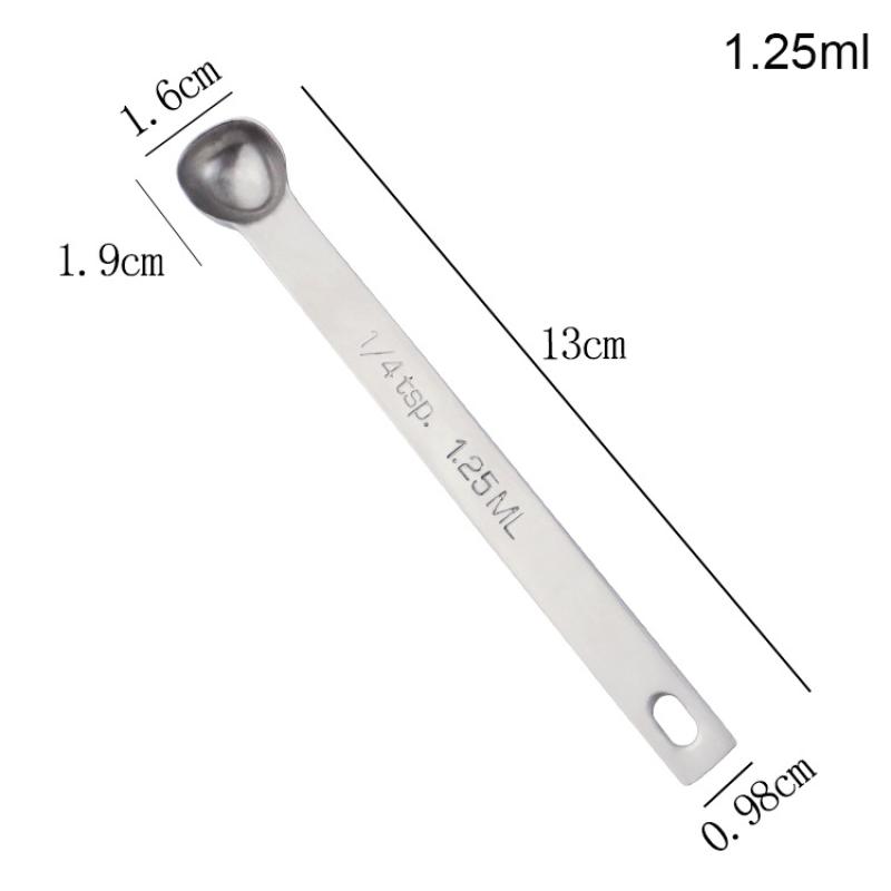 

1Pc 304 Stainless Steel Rectangular Kitchen Measuring Spoons With Scale For Coffee Graduated Spoon Outdoor Tableware