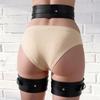 Fashionable Women'S Black Leather Garter Belt Set, Adjustable Waist And Thigh Harness For Lingerie, Clubwear, Rave Party Outfits