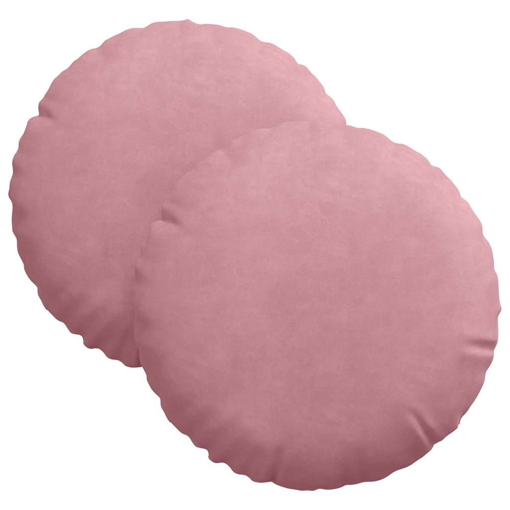 Seat Cushion 2 pcs Pink Ø30 x 13 cm Velvet
