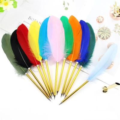 Retro Style Feather Quill Ballpoint Pen Wedding Gift Office School Supplies Kawaii Student Present Gift