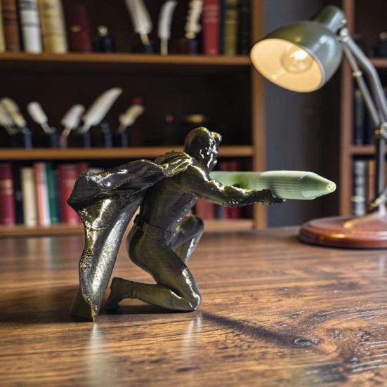 3D Printed Batman Pen Holder, PLA Desk Organizer for Pencils Markers, Superhero Decor for Office Home, Unique Gift for Comic & Movie Fans