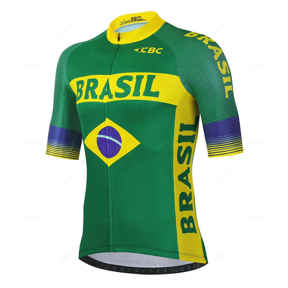 Set Maglia Ciclismo Estiva Team Brasile Abbigliamento Ciclismo MTB Abiti Bici Uniforme Maillot Ropa Ciclismo Tuta da Ciclismo Uomo