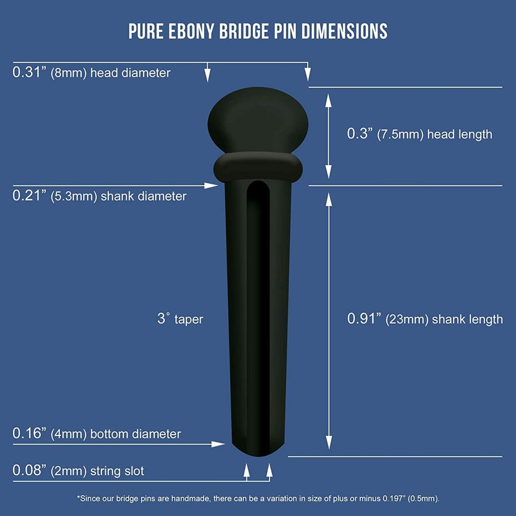 6-Pack Acoustic Guitar Ebony Saddle, String Pegs + Peg Remover