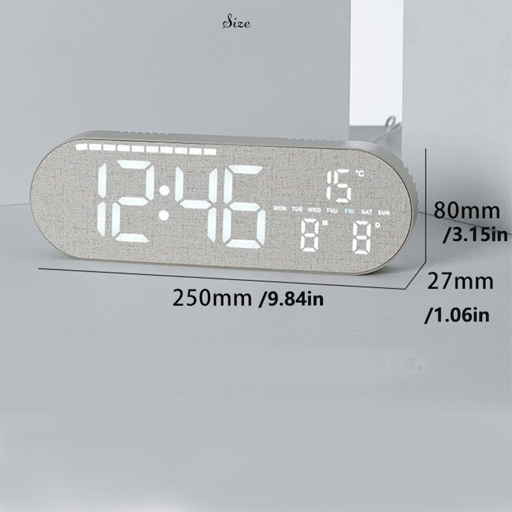 Minimalist Design Digital Wall Clock Silent Operation Nordic Style Alarm Clock Hanging Mount Temperature Date Display
