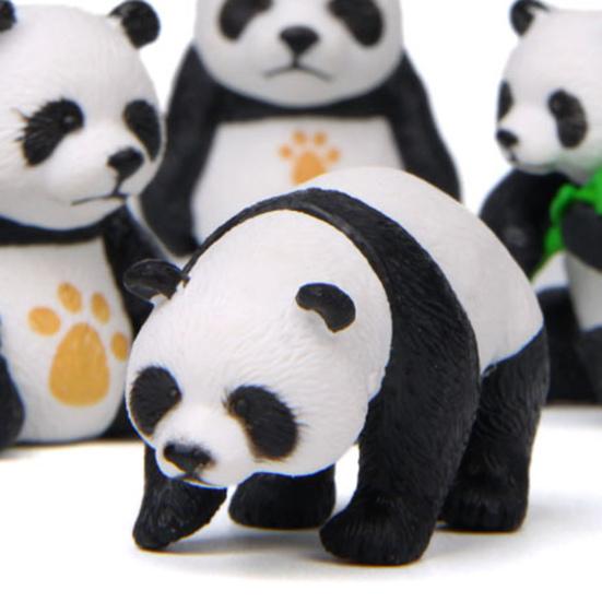 4Pcs Compact Eye-catching Decorative Long Lasting Childlike Panda Model Figure Toy Desk Ornament Statue