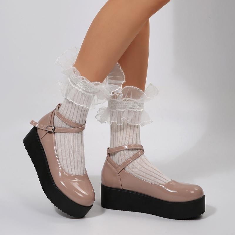 

Fashion Ladies Shoes 2025 buckle strap Women s High heels Fashion Shallow dress new plus size round toe Best Seller platform heels 36