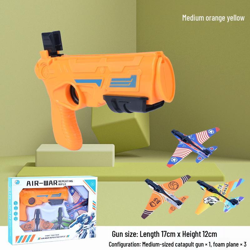 Rapid-Fire Foam Glider Gun Toy for Kids – Outdoor Airplane Launcher Model