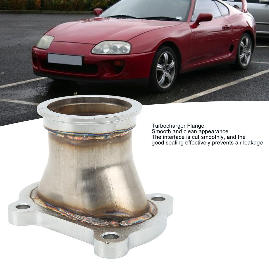2.5in Outlet Turbocharger Flange with V Band Clamp 4 Bolts Stainless Steel Strong Sealing Fit For CT26