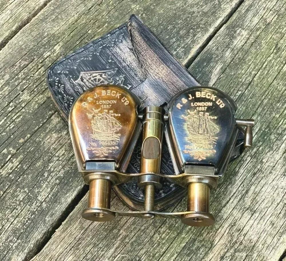 Wintage Lornetka Składana Monokular Teleskop Luneta Mosiądz Solidny Antyczne Wykończenie