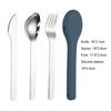 1 Set Cutlery Set with Silicone Cover Easy To Carry Stainless Steel Dishwasher Safe Spoon K Cutter Utensils Set Camping
