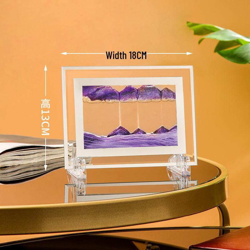 

3D Quick Sand Mirror Edge Square Painting Ornament for Living Room - Glass Handicraft Decoration Gift Kit