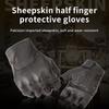 SFK Motorcycle Riding Gloves Half Finger Summer Breathable Genuine Goatskin Leather Wear-resistant Motocross Knights Race Gears