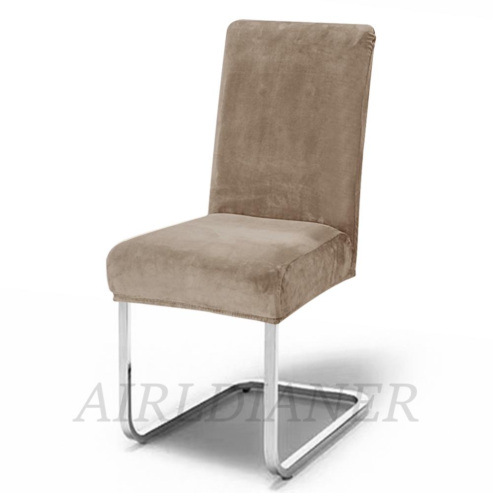 Dikke Fluwelen Stretch Stoelhoes Effen Eetkamer Kantoor Banketstoel Slipcover 1 Stuk 1-pc gray