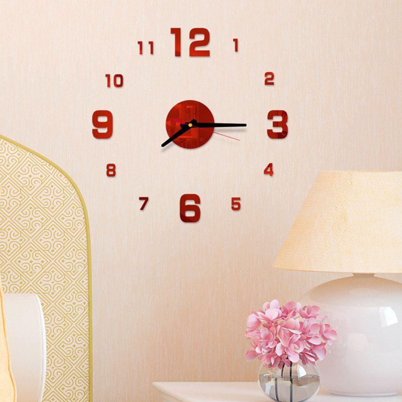 Elegant 3d Diy Acrylic Digital Wall Clock For Creative Home Living Room Decoration