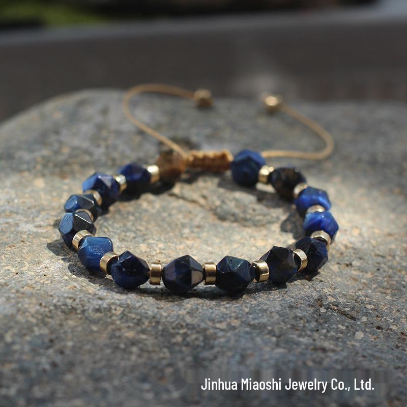 Bohemian Woven Rhombus Cut Tiger's Eye Crystal Bracelet