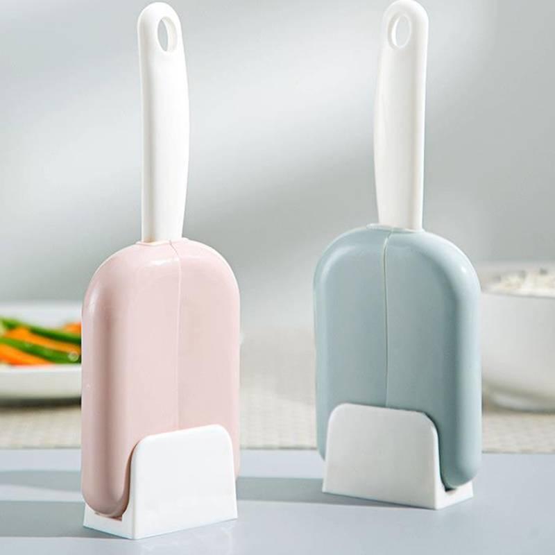 Nonstick Stand-Up Rice Spoon With Automatic Open Dust Cover Heat Resistant Serving Spoon Rice Paddle