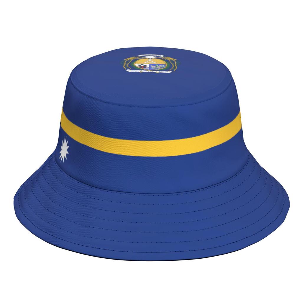 Nauru Fisherman Hats Free Custom Made Number Team Logo Bucket Cap Country Travel Fishing Naurun Nation Republic Flag Headgear