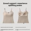 Damen Lang Schönheitsrücken Camisole, Feste Cups Hautfarbe Nahtlos Große Größen Basis Tanktop