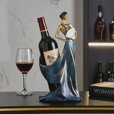 Portabottiglie da Vino Rosso con Design di Ballerina Artistica - Decorazione in Resina per Casa o Ristorante