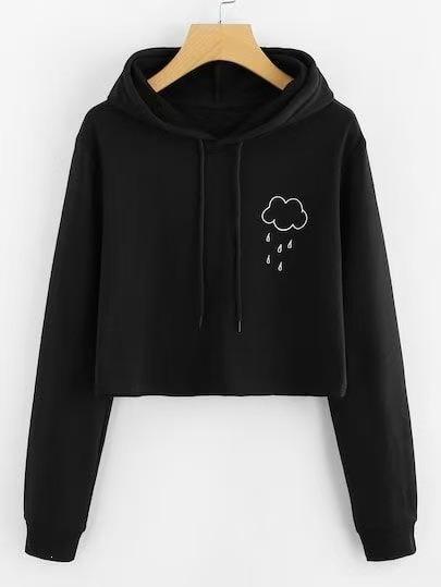 2026 New 3D Digital Printing Hooded Color Matching Short Sweater Women's Loose Fashion Trend Jacket Long Sleeve Top