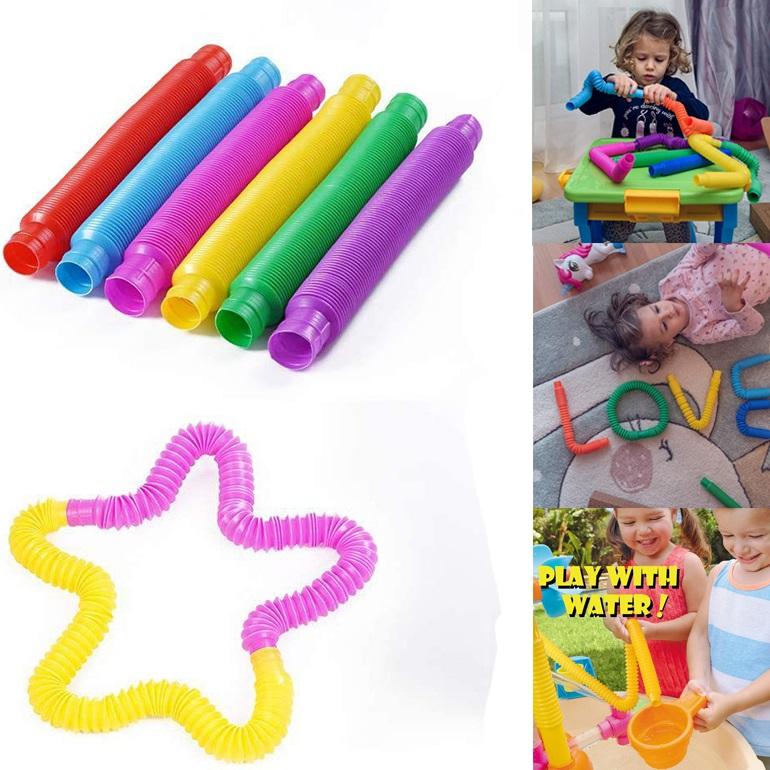 For Adult Chilren Plastic Bellows Pop Tubes Anti Stress Sensory Toy Squeeze Toy Kid Autism Fidget Stress Relieve Toys  Accessory