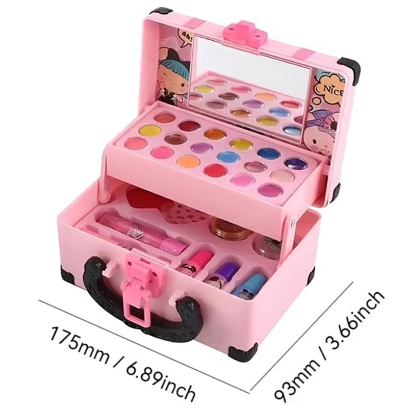 Kids Makeup Cosmetics Playing Box Princess Makeup Girl Toy Play Set Lipstick Eye Shadow Safety Nontoxic Kids Toys For Girls