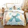3D Anime Bibliophile Princess Bedding Set Printed Comforter Quilt Bed Cover Duvet Cover Pillow Case 3 Pieces Set Kids Adult Size