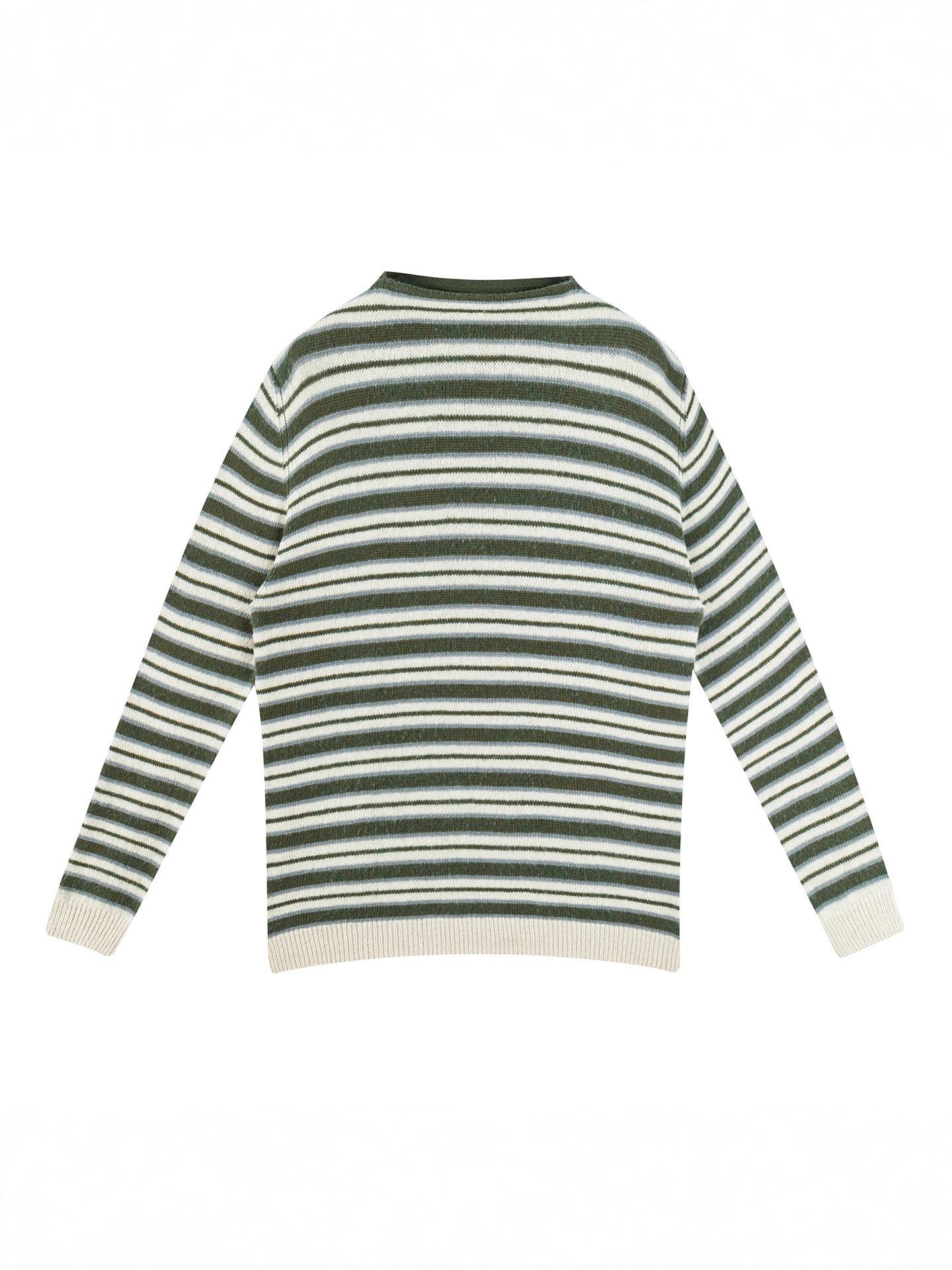 

LP Multicolor Floral Green Striped Knit Sweater 2025SS: Wider Shoulder Effect S