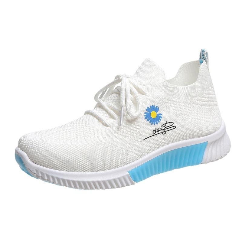 [Single Pair Optional] Summer Small Daisy Little White Shoes Flying Woven Women's Shoes Breathable Women's Shoes