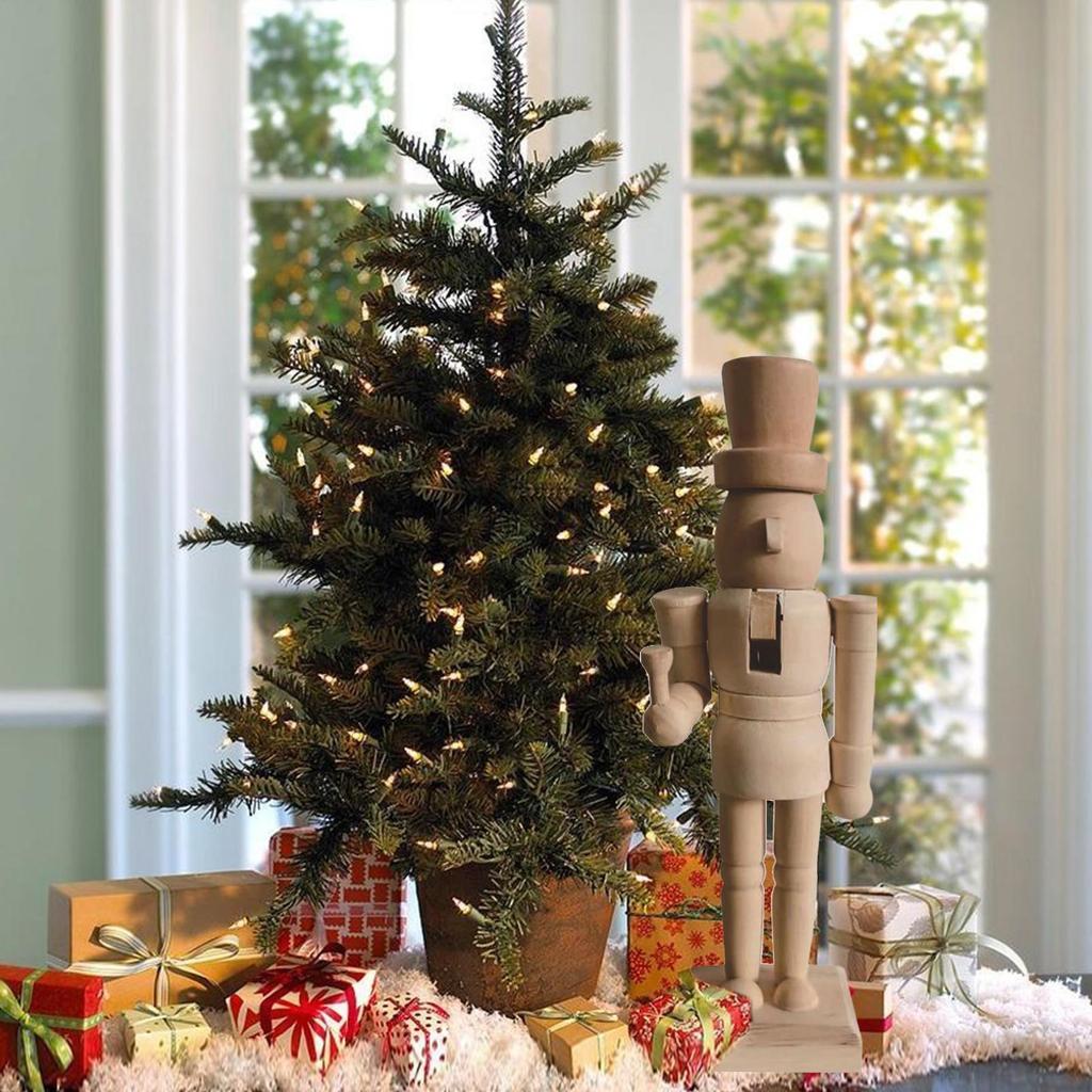 Holz Unbemalter Nussknacker Soldat Bemalbarer Nussknacker Weihnachtsfiguren Holz Nussknacker Unfertig mit Malset für Kinder