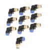 10 buc Cot Pneumatic Conector Rapid Fitinguri Aer Adaptor Filet cu Diametrul de 8mm G1 4 Set