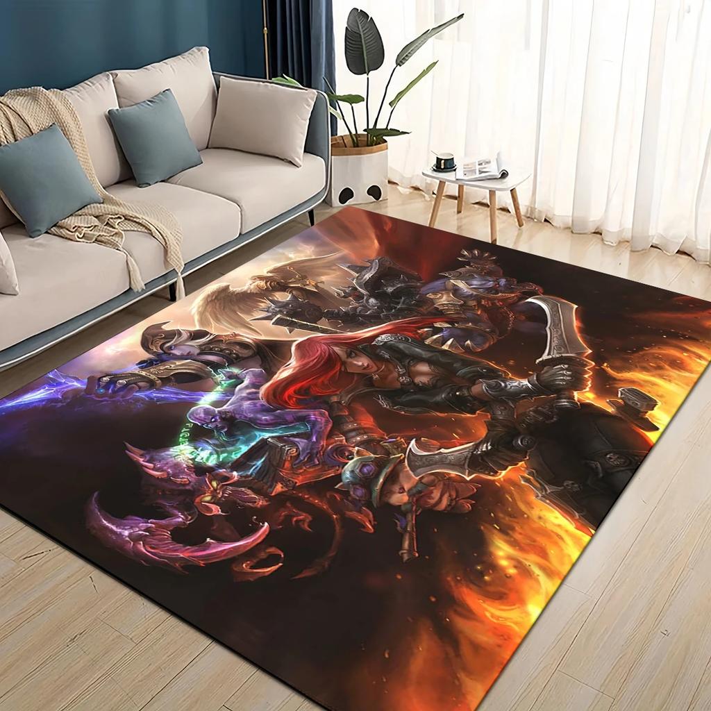 2025 New LOL Jinx League of Legends Game Carpet Rug for Living Room Bedroom Home Sofa Decoration,Kids Play Non-slip Floor Mat