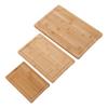 3pcs Chopping Boards Smooth Wood Cutting Boards with Juice Grooves Inner Handles for Kitchen
