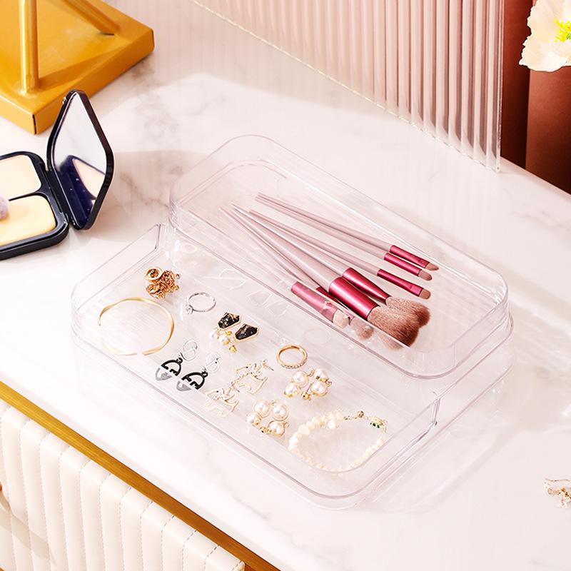 PET Transparent Storage Box for Cosmetics, Kitchen, Skincare, and Bathroom Organization