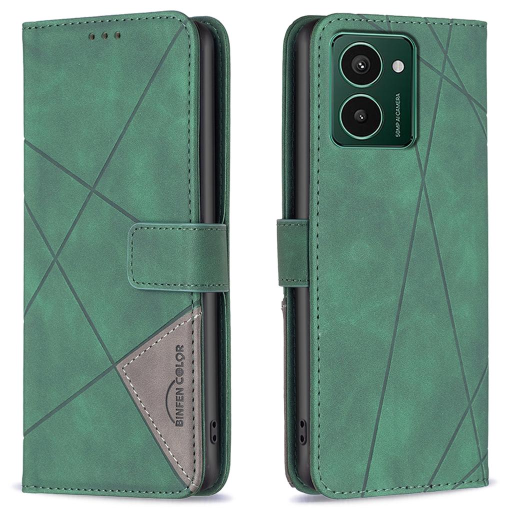 BINFEN COLOR For HMD Pulse Pro Phone Cases Wallet Stand Geometry Imprint Leather Cover