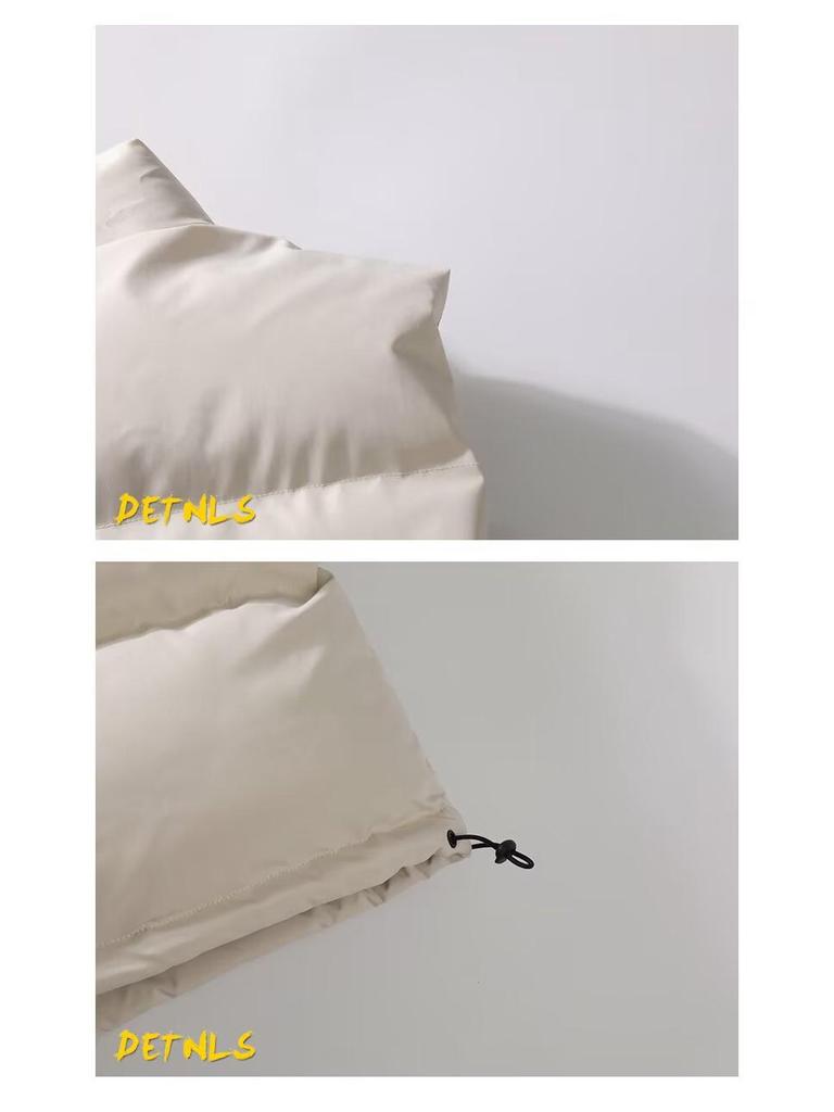 Men's Oversized Warm Solid Color Stand Collar Sleeveless Vest - Trendy Winter Outerwear