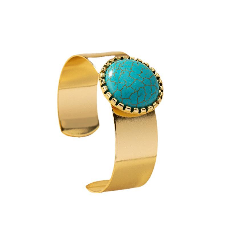 Vintage Turquoise Beaded Bracelet - Trendy Hip-Hop Style for Women