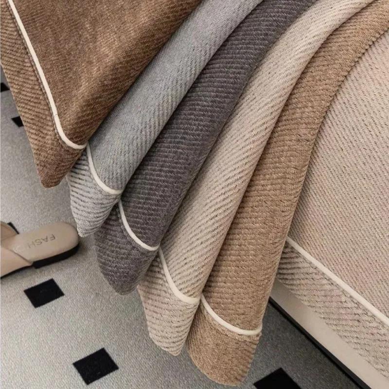 1 Piece Four Season Universal Anti Slip Sofa Mat New Chenille Sofa Cushion Couch Cover Modern Backrest Towel L Shape Sofa Towel