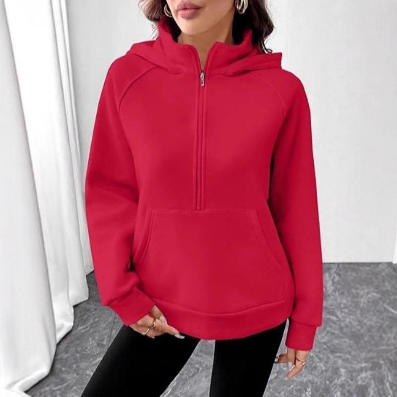 Toamnă Iarnă Culoare Solidă Larg Casual Hanorace Femei Modă All-match Cu Glugă Buzunar Hanorac Pulover Top