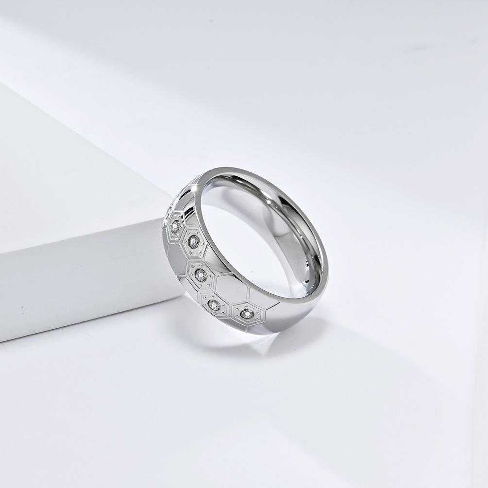 Stylish Titanium Steel Football Ring World Cup Souvenir for Men Women Soccer Fan Gift Stainless Steel Jewelry Casual Sports Themed Accessories