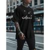 European Size Aries Men's Summer Short-sleeved T-shirts, Fashionable and Trendy Printed Men's Bottoming Shirts, Spring and Summer Round Neck Tops