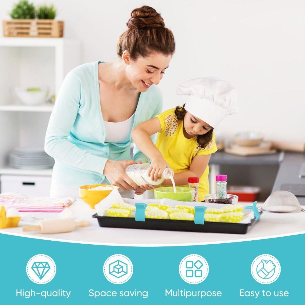 Plastic Trays Stacking Holder Space-Saving Pallet Clamp Refrigerator Tray Clamp  for Home Kitchen