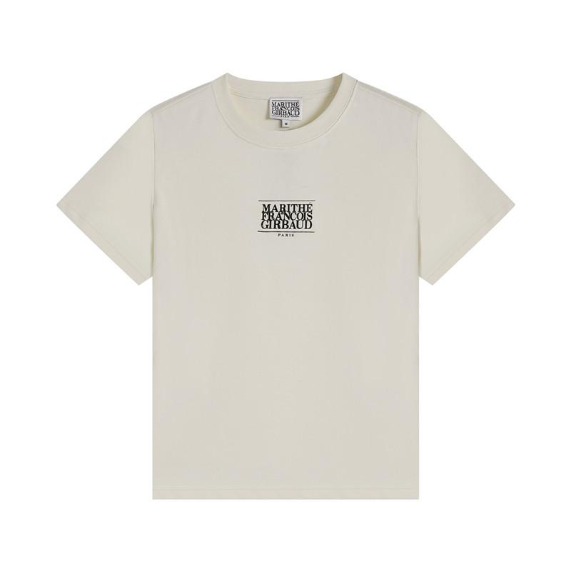 Women's Crew Neck Short Sleeve Slim Fit Korean Cotton Crop T-Shirt Small Logo Letter Print Celebrity Same Tee
