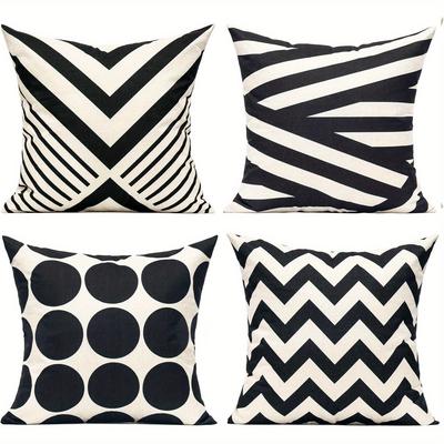 Home Decor Modern Black and White Geometric Pattern Pillow Covers Pattern Cushion Cover Suitable for Sofa Bedroom Car Pillow